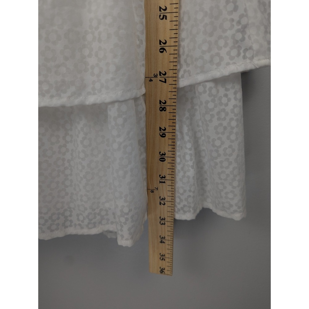 Lulus Tiers To Me White Puff Sleeve Tiered Dress Mini Skater M Off‎ The Shoulder - Picture 11 of 13